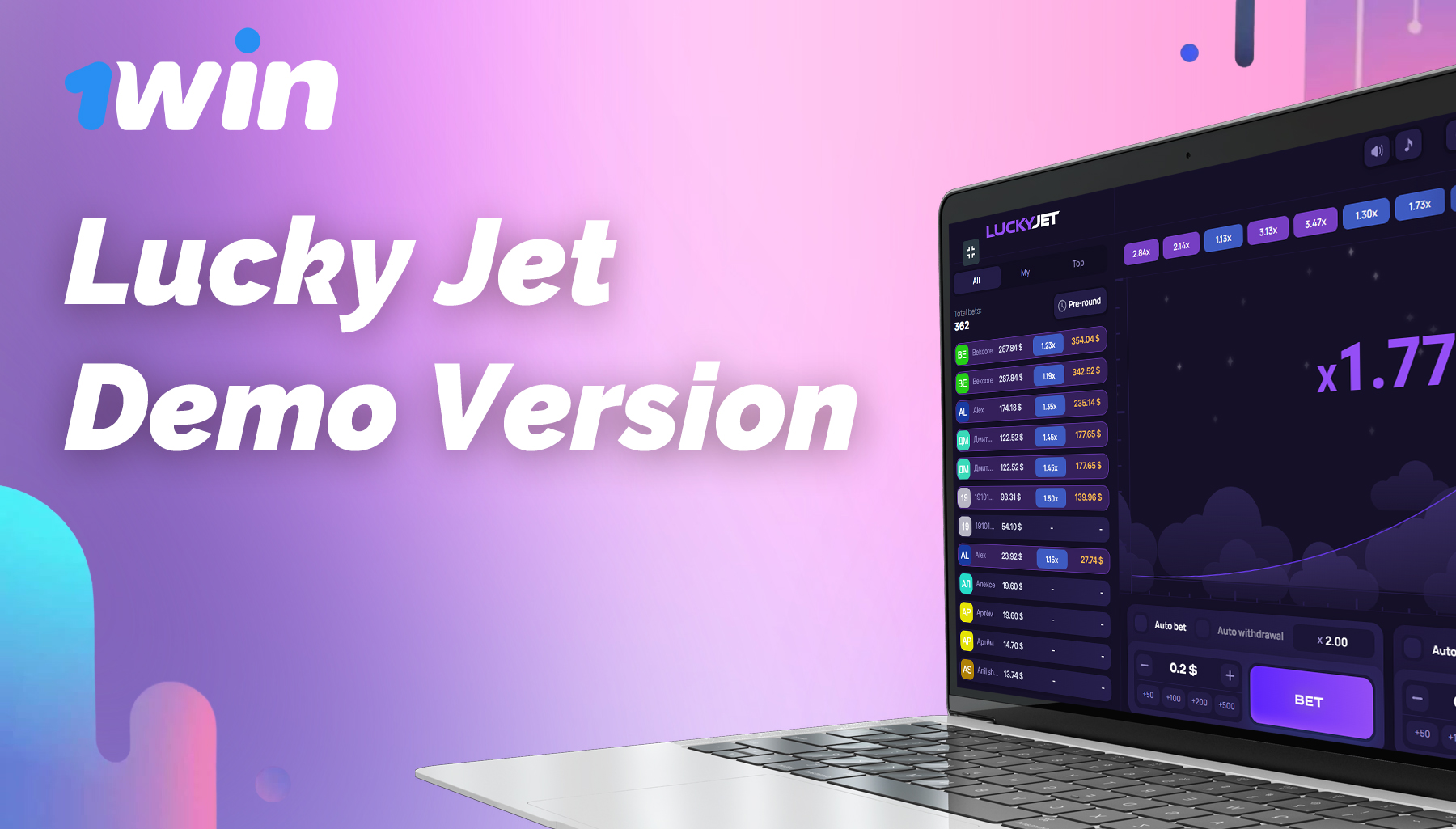 1win lucky jet demo version