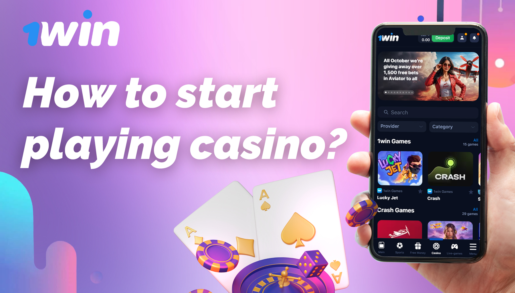 how to start playing at 1win casino