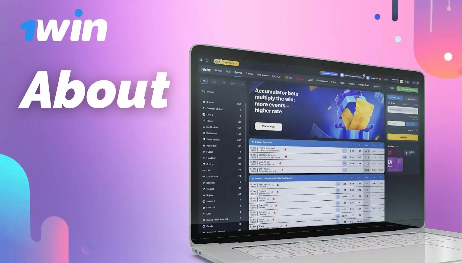 1Win India information About Bookmaker